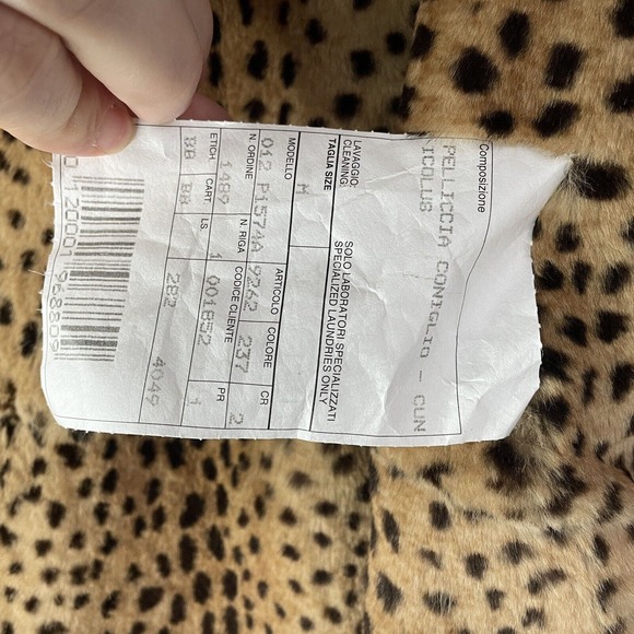 Italian Rabbit Fur Long Coat Size Medium | Pelliccia Coniglio - Picture 4 of 14